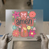 Floral Cross 'Amen' | DTF Transfer Ready to Press | Faith Heat Transfer