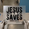 Jesus Saves Romans 10:9-10 | DTF Transfer Ready to Press | Distressed Heat Transfer