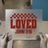 Loved John 3:16 | DTF Transfer Ready to Press | Retro Checkerboard Heat Transfer