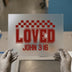 Loved John 3:16 | DTF Transfer Ready to Press | Retro Checkerboard Heat Transfer