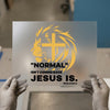 Lion Cross "Jesus Is." | DTF Transfer Ready to Press | Christian Heat Transfer