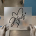 Jesus Heart Script | DTF Transfer Ready to Press | Faith Heat Transfer