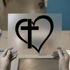 Faith Cross Heart | DTF Transfer Ready to Press | Christian Heat Transfer