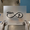 Believe Infinity Cross | DTF Transfer Ready to Press | Faith Heat Transfer