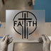 Faith Cross Circle | DTF Transfer Ready to Press | Christian Heat Transfer