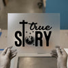 True Story Nativity Cross | DTF Transfer Ready to Press | Christian Heat Transfer