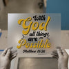 With God All Things Are Possible | DTF Transfer Ready to Press | Inspirational Heat Transfer