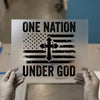 One Nation Under God Flag Cross | DTF Transfer Ready to Press | Patriotic Heat Transfer