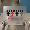 Anywhere With Jesus Black & Red | DTF Transfer Ready to Press | Christian Heat Transfer