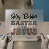 Silly Rabbit Easter is for Jesus | DTF Transfer Ready to Press | Retro Leopard Print Heat Transfer