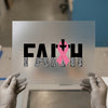 Faith Leopard Print Breast Cancer Awareness | DTF Transfer Ready to Press | Empowering Heat Transfer