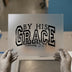 By His Grace Romans 3:24 | DTF Transfer Ready to Press | Distressed Collegiate Heat Transfer