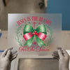 Jesus Is The Reason Christmas Wreath | DTF Transfer Ready to Press | Watercolor Style Heat Transfer