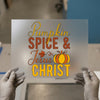 Pumpkin Spice & Jesus Christ | DTF Transfer Ready to Press | Autumn Themed Heat Transfer