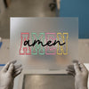 Amen Collegiate Script | DTF Transfer Ready to Press | Retro Faith Heat Transfer