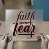 Faith Over Fear | DTF Transfer Ready to Press | Script Heat Transfer