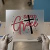 Saved By Grace Cross | DTF Transfer Ready to Press | Inspirational Heat Transfer