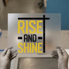Rise and Shine Distressed Text | DTF Transfer Ready to Press | Motivational Heat Transfer