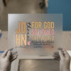 John 3:16 'For God So Loved The World' | DTF Transfer Ready to Press | Faith Scripture Heat Transfer