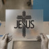 Jesus Cross Design | DTF Transfer Ready to Press | Christian Heat Transfer