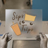 Sips & Trips DTF Transfer Ready to Press | Travel & Drink Heat Transfer