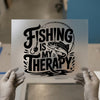 Fishing Is My Therapy | DTF Transfer Ready to Press | Retro Fishing Heat Transfer
