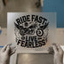 Motorcycle Skull Ride Fast Live Fearless | DTF Transfer Ready to Press | Biker Heat Transfer