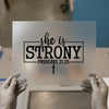 She Is Strong Proverbs 31:25 | DTF Transfer Ready to Press | Faith Heat Transfer
