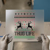 Thug Life Ugly Christmas Pixel Deer | DTF Transfer Ready to Press | Novelty Heat Transfer