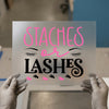 Staches or Lashes Gender Reveal | DTF Transfer Ready to Press | Baby Shower Heat Transfer