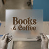 Books & Coffee | DTF Transfer Ready to Press | Cozy Aesthetic Heat Transfer