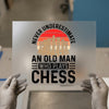 Old Man Chess Player | DTF Transfer Ready to Press | Retro Gaming Heat Transfer