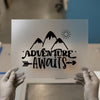 Adventure Awaits Mountains Sun | DTF Transfer Ready to Press | Outdoor Heat Transfer