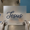 Pearlescent 'Jesus' Script | DTF Transfer Ready to Press | Elegant Heat Transfer