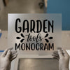 Garden Tools Monogram | DTF Transfer Ready to Press | Cozy Script Heat Transfer