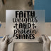 Faith Weights Protein Shakes | DTF Transfer Ready to Press | Gym Heat Transfer