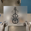 Floral Violin | DTF Transfer Ready to Press | Botanical Heat Transfer