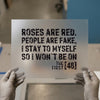 Roses Are Red Quote | DTF Transfer Ready to Press | Distressed Text Heat Transfer