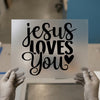 Jesus Loves You Heart | DTF Transfer Ready to Press | Script Heat Transfer