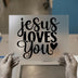 Jesus Loves You Heart | DTF Transfer Ready to Press | Script Heat Transfer