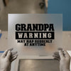Grandpa Warning Nap | DTF Transfer Ready to Press | Humorous Heat Transfer