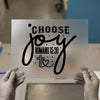 Choose Joy Romans 15:30 | DTF Transfer Ready to Press | Faith Script Heat Transfer