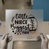Little Niece Biggest Fan Football | DTF Transfer Ready to Press | Sports Fan Heat Transfer