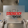 Emergency Nurse Heartbeat | DTF Transfer Ready to Press | Medical Pro Heat Transfer