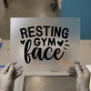 Resting Gym Face | DTF Transfer Ready to Press | Humorous Workout Heat Transfer