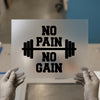 No Pain No Gain Barbell | DTF Transfer Ready to Press | Gym Motivation Heat Transfer