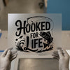 Hooked for Life Fishing DTF Transfer Ready to Press | Retro Angler Heat Transfer