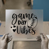 Game Day Vibes with Football & Hearts | DTF Transfer Ready to Press | Script Heat Transfer