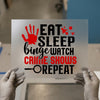 Eat Sleep Binge Watch Crime Shows Repeat | DTF Transfer Ready to Press | True Crime Heat Transfer