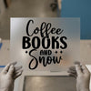 Coffee Books and Snow DTF Transfer Ready to Press | Cozy Winter Heat Transfer